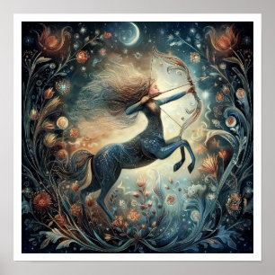 Poster Signo de Sagitário Astrologia Celestial