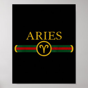 Poster Signo do zodíaco de Áries Aniversário Horóscopo Na