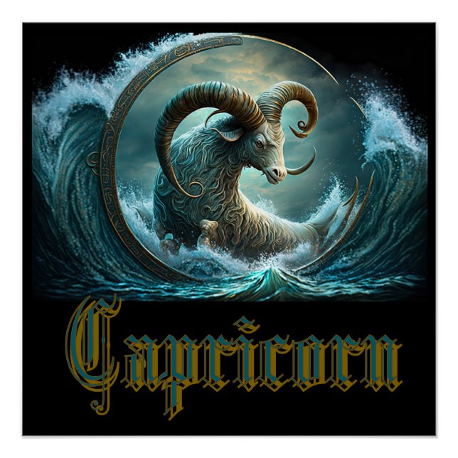 Pôster Signo Zodiacal de Capricórnio (Frente)