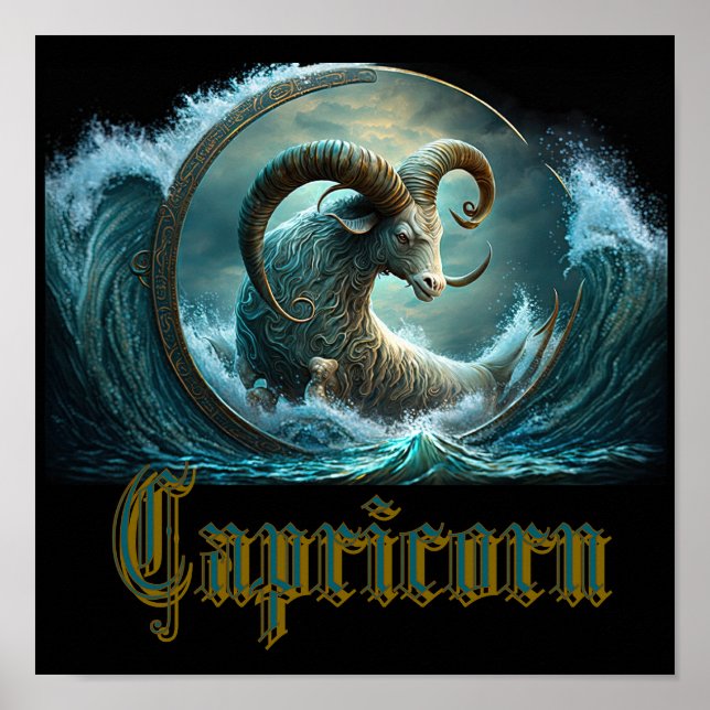 Poster Signo Zodíaco de Capricórnio (Frente)