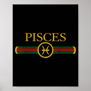 Poster Signo Zodíaco de Peixes Aniversário Horóscopo Feve