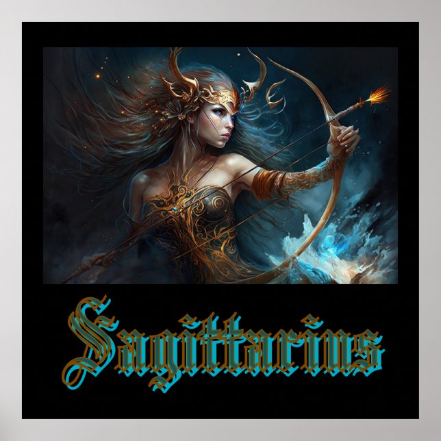 Poster Signo Zodíaco de Sagitário (Frente)