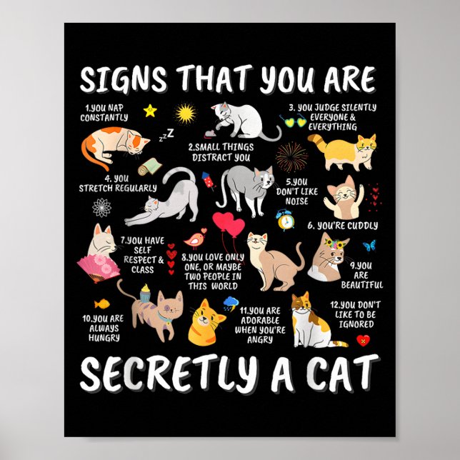 Poster Signs That You Are Secretly A Cat  (Frente)