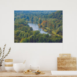 Poster Sigulda Autumn em Picturesque Gauja Valley