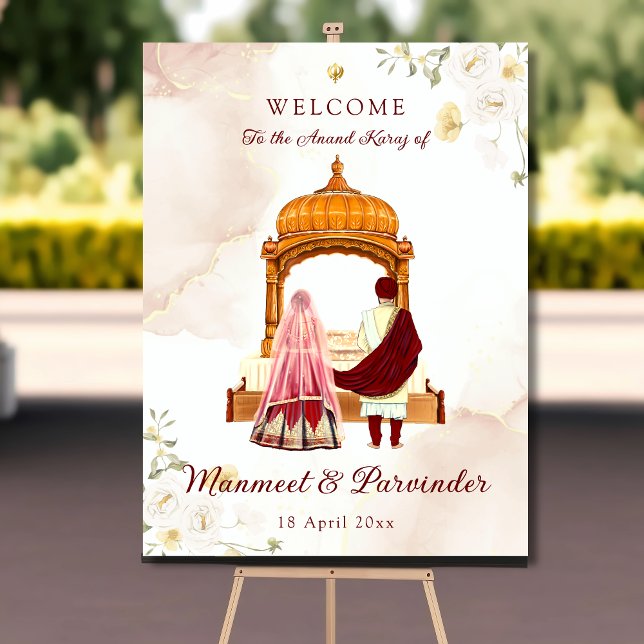 Poster Sikh sinal de boas-vindas do casamento Punjabi (Criador carregado)