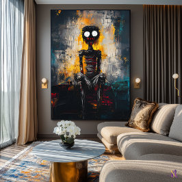 Poster Silêncio Assombrado – Arte Figurativa Abstrata Exp