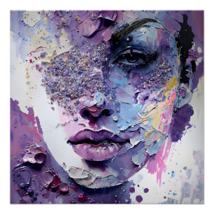 Pôster "Silêncio Cristalino" - Um Retrato Roxo