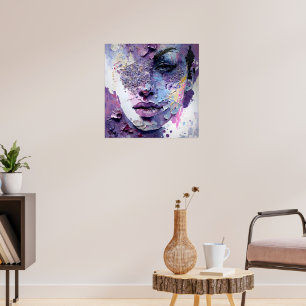 Poster "Silêncio Cristalino" - Um Retrato Roxo