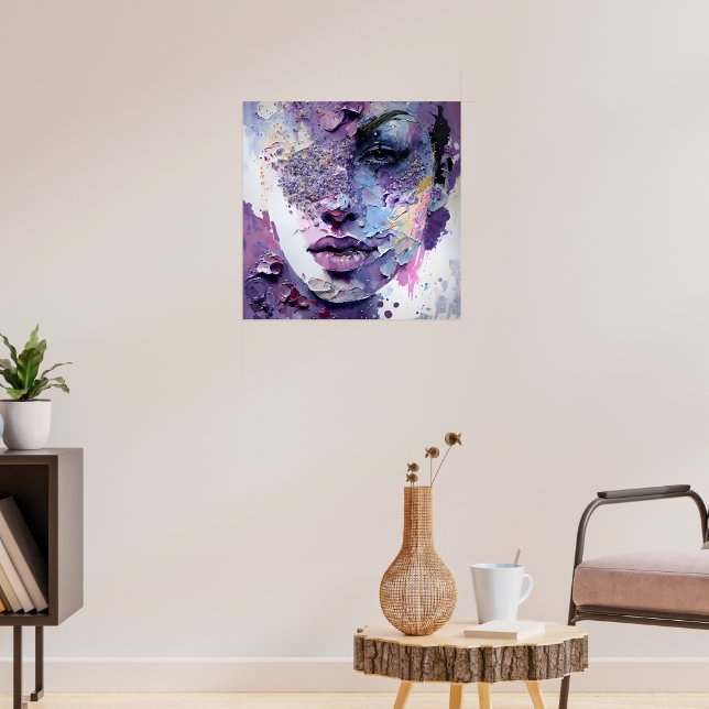 Poster "Silêncio Cristalino" - Um Retrato Roxo (Sala de Estar 3)