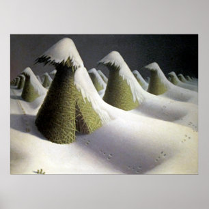 Poster Silêncio de Inverno de Grant Wood, Campos Atempora