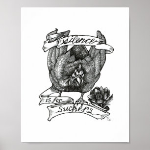 Poster SILÊNCIO É PARA SUCKERS: Arte de Tatuagem Guiné