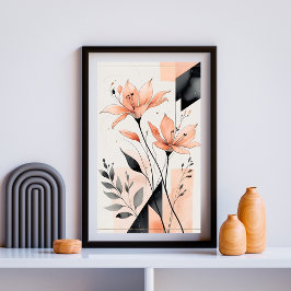 Poster Silêncio Floral Geométrico