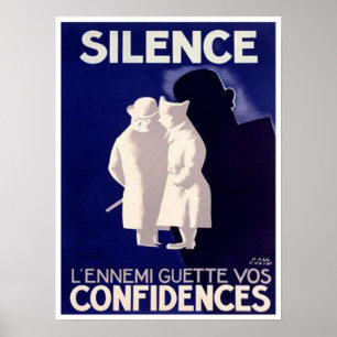 Poster Silêncio L'ennemi Guette Vos Confidencia Guerra F