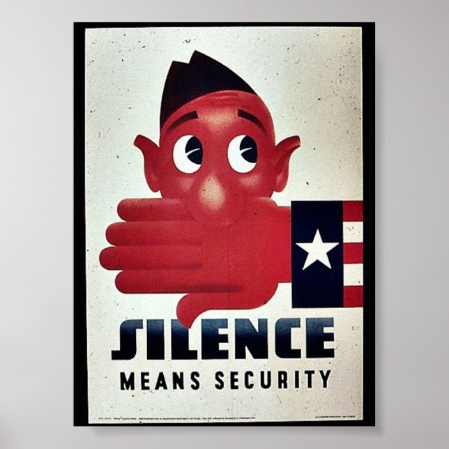 Pôster Silêncio significa segurança (Frente)