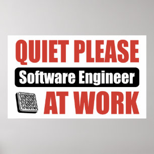 Poster Silencioso, Engenheiro De Software No Trabalho