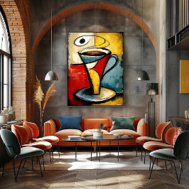 Poster Silent Brew — Contemporary Abstract Expressionism