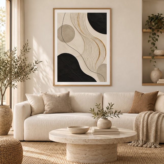 Poster Silent Current | Minimal Abstract Plaster Art Prin (Criador carregado)