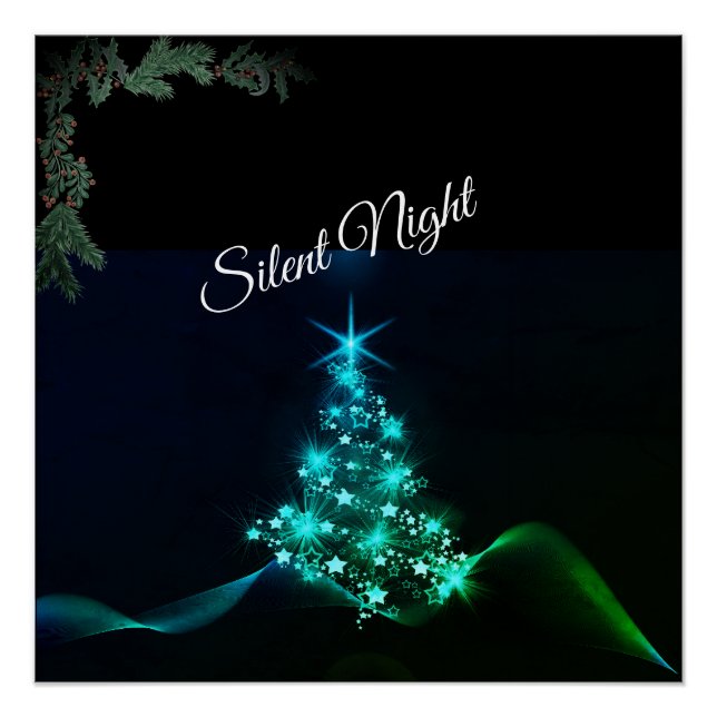 Pôster 'Silent Night' Estrellas Azules (Frente)
