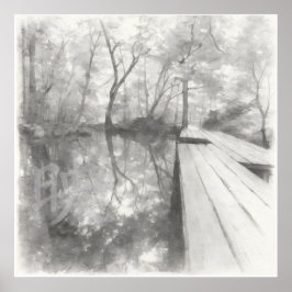 Poster Silent Passage — 映 (Reflection) | Ink Painting Art