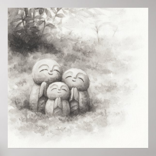 Poster Silent Passage — Ink Painting Wabi-Sabi Harmony (Frente)