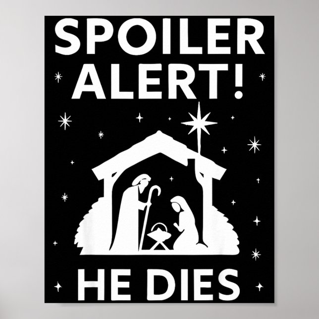 Poster Siler Christmas Nativity Scene Funny Christian Slo (Frente)