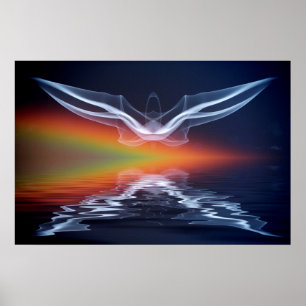 Poster Silhouette abstrato Bat