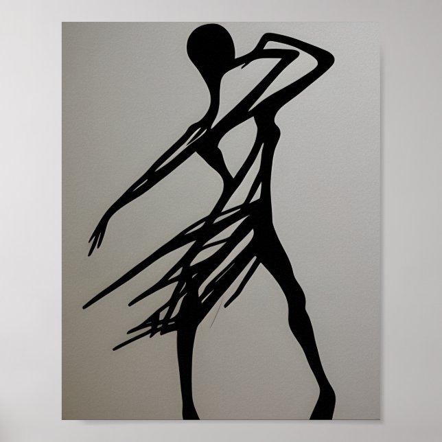 Poster Silhouette abstrato Dance (Frente)