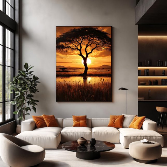 Poster Silhouette africano (Criador carregado)