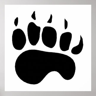 Pôster Silhouette Bear Paw