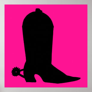 Poster Silhouette Boot Cowboy