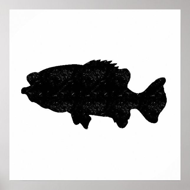 Poster Silhouette de Bass do Mar em Descanso (Frente)