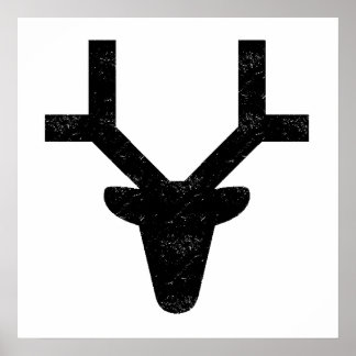 Poster Silhouette de Deer Head
