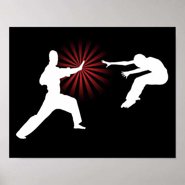 Pôster Silhouette de Energia das Artes Marciais (Frente)