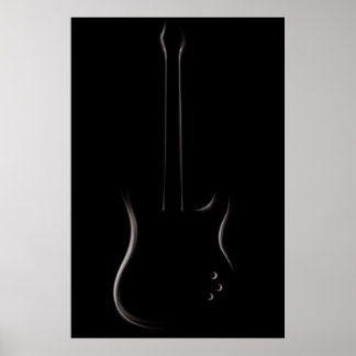 Poster Silhouette de Violão Elétrico