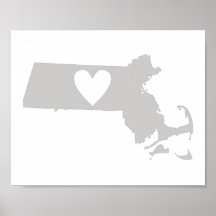 Silhouette do estado de Heart Massachusetts