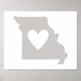 Poster Silhouette do estado de Heart Missouri