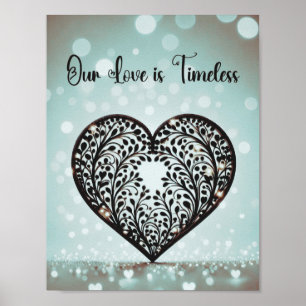 Poster Silhouette Elegante Heart