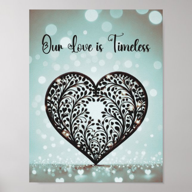 Poster Silhouette Elegante Heart (Frente)