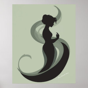 Poster Silhouette Graceful Minimalista Mulher