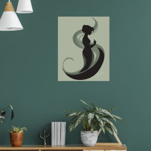 Poster Silhouette Graceful Minimalista Mulher