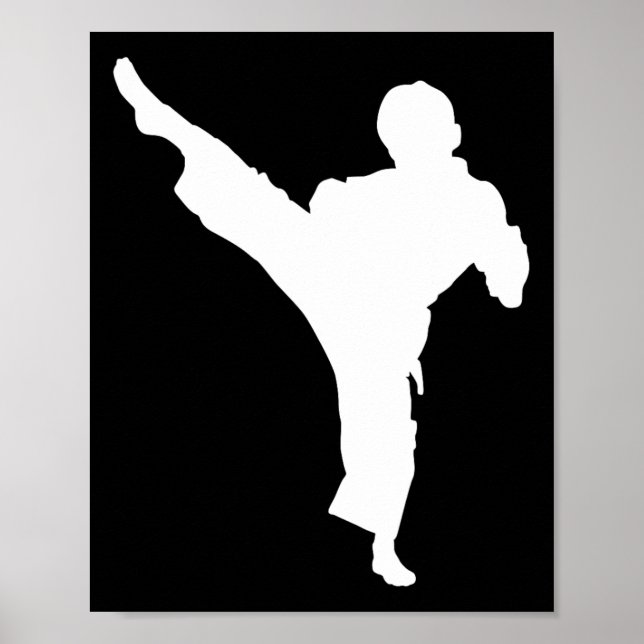 Poster Silhouette Karate Fighter Shotokan Martial Arts Ta (Frente)