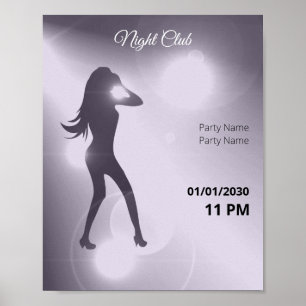 Poster Silhouette Luxurista Violeta Brilhante Rapariga