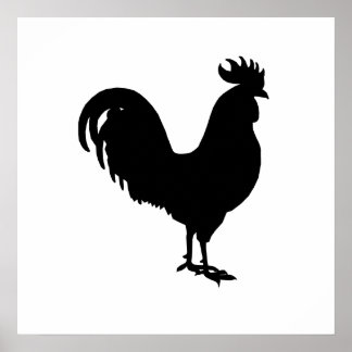 Pôster Silhouette Rooster