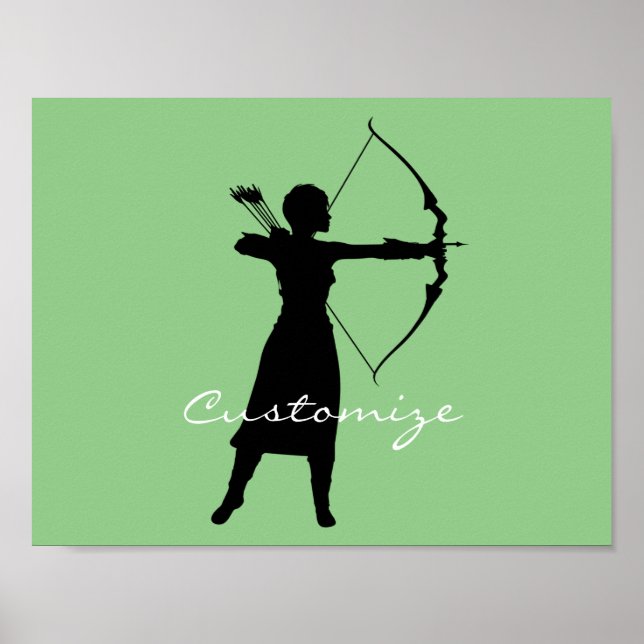 Poster Silhouette Silhouette Female Archer Thunder_Cove (Frente)