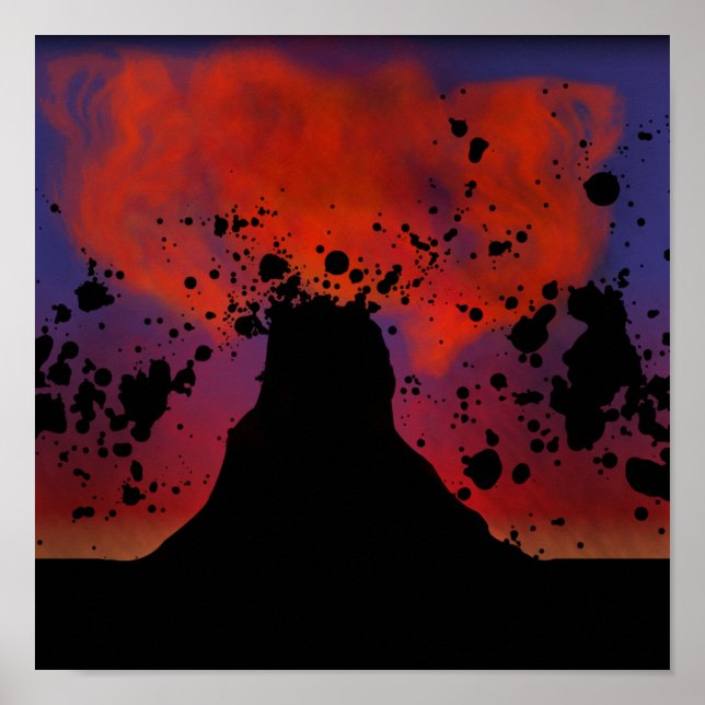 Pôster Silhouette vulcano (Frente)