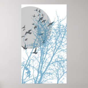 Pôster silhouscreen pássaros