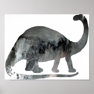 Pôster Silhueta abstrata do Brontosaurus