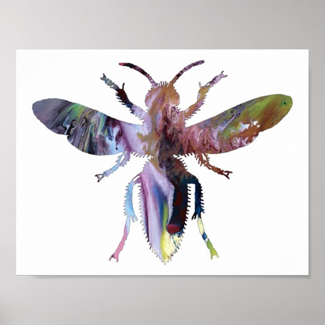 Poster Silhueta abstrato Hornet (Frente)