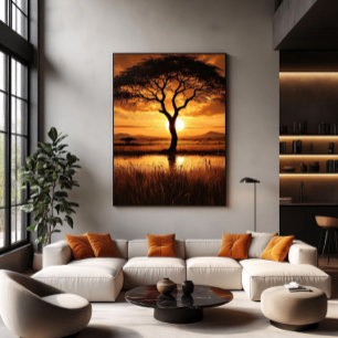 Poster Silhueta Africana