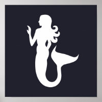 Silhueta bonita e divertida de uma MERMAID |